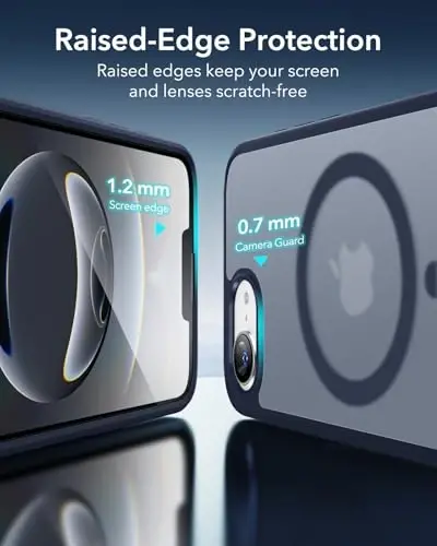 ESR for iPhone 16e Case, Compatible with MagSafe, Shockproof Military-Grade Protection, Magnetic Phone Case for iPhone 16e Case, Classic Hybrid Case (HaloLock),Frosted Blue - 6