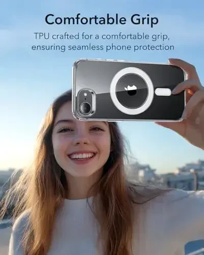 ESR for iPhone 16e Case, Compatible with MagSafe, Camera Protection, Shockproof Thin Cover, Resists Yellowing and Scratches, Magnetic iPhone Case for 16e, Zero Series, Clear - 4