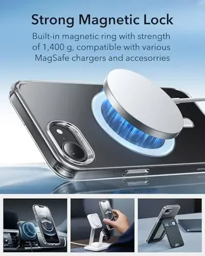 ESR for iPhone 16e Case, Compatible with MagSafe, Camera Protection, Shockproof Thin Cover, Resists Yellowing and Scratches, Magnetic iPhone Case for 16e, Zero Series, Clear - 5