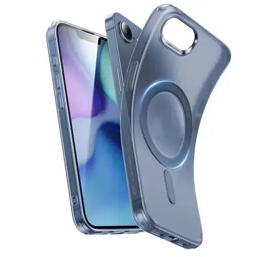 ESR for iPhone 16e Case, Compatible with MagSafe, Camera Protection, Shockproof Thin Cover, Resists Yellowing and Scratches, Magnetic iPhone Case for 16e,Clear Frosted Blue 