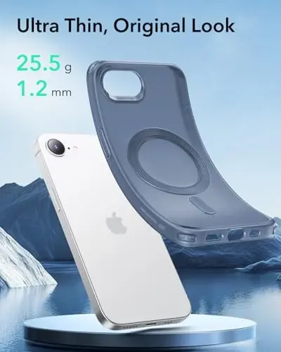 ESR for iPhone 17e/16e Case for MagSafe, Transparent, Frosted Blue | Compatible with MagSafe, Slim, Military-Grade Drop Protection, Resists Scratches 