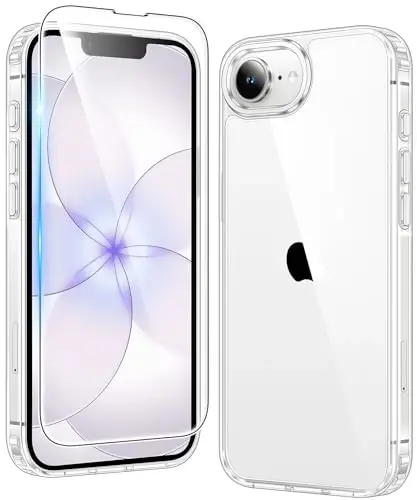 FNTCASE for iPhone 16e Case: Anti Yellowing Shockproof Case | Military Grade Protection Scratch-Resistant Cases | Rugged Slim Transparent Cell Phone Cover (B-Clear) - 5