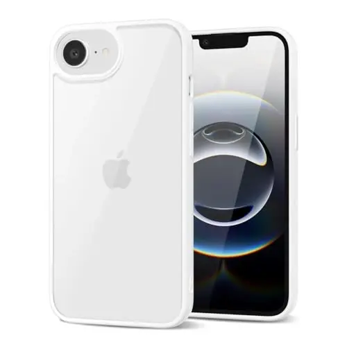 LoeoeL for iPhone 17e 16e Case Clear, Transparent Hybrid 17e 16e Phone Case [Hard Plastic & Soft Silicone Bumper] Acrylic Non Yellowing Thin Slim Protective Cover for Women, White 