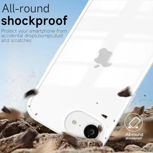 iPhone 16e için LoeoeL Kılıf Şeffaf, Transparan Hibrit 16e Telefon Kılıfı [Sert Plastik & Yumuşak Silikon Tampon] Akrilik Sararmayan İnce Dar Koruyucu Kadınlar için Kapak, Beyaz - 6