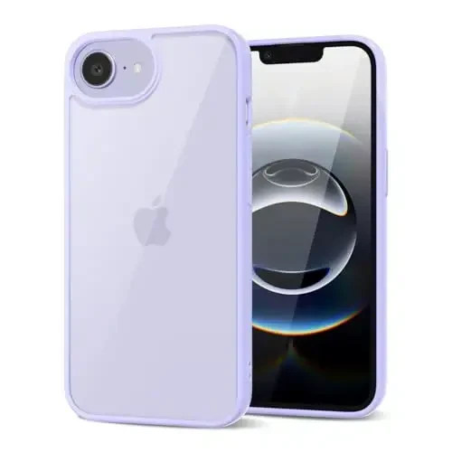 LoeoeL for iPhone 16e Case Clear, Transparent Hybrid 16e Phone Case [Hard Plastic & Soft Silicone Bumper] Acrylic Non Yellowing Thin Slim Protective Cover for Women, Purple Lavender - LOEOEL