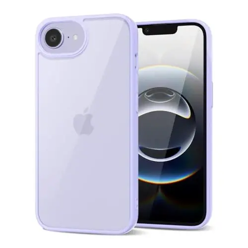 iPhone 16e için LoeoeL Kılıfı Şeffaf, Transparan Hibrit 16e Telefon Kılıfı [Sert Plastik ve Yumuşak Silikon Tampon] Akrilik Sararmayan İnce Şık Kadınlar için Koruyucu Kapak, Mor Lavanta - LOEOEL