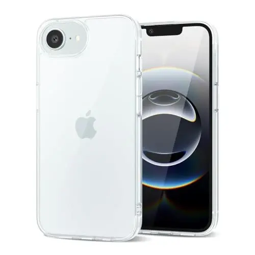 LoeoeL for iPhone 17e 16e Case Clear, Transparent Hybrid 17e 16e Phone Case [Hard Plastic & Soft Silicone Bumper] Acrylic Non Yellowing Thin Slim Protective Cover for Women, Crystal Clear 