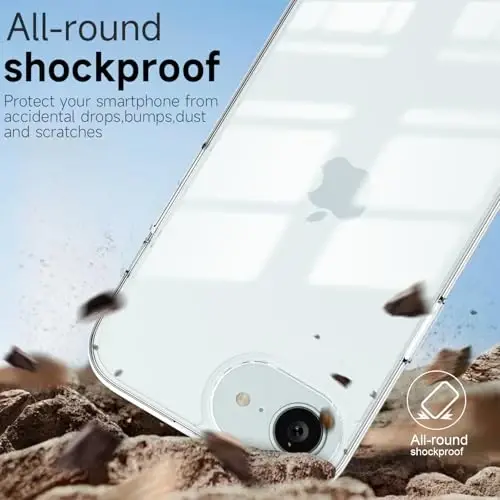iPhone 16e için LoeoeL Kılıfı Şeffaf, Transparan Hibrit 16e Telefon Kılıfı [Sert Plastik & Yumuşak Silikon Tampon] Akrilik Sararmayan İnce Koruyucu Kapak Kadınlar için, Kristal Şeffaf - 6