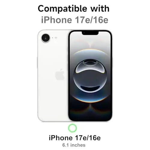 LoeoeL for iPhone 17e 16e Case Clear, Transparent Hybrid 17e 16e Phone Case [Hard Plastic & Soft Silicone Bumper] Acrylic Non Yellowing Thin Slim Protective Cover for Women, Black - 6