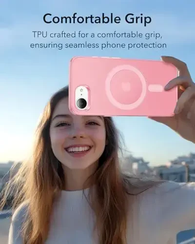 ESR for iPhone 16e Case, Compatible with MagSafe, Camera Protection, Shockproof Thin Cover, Resists Yellowing Scratches, Magnetic iPhone Case for 16e, Zero Series,Frosted Red - 4