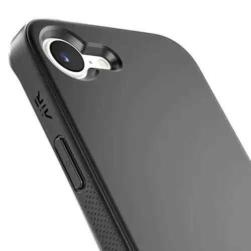 REBEL Air Case for iPhone 16e [Air² Series] Compatible with MagSafe, Strong Magnets, Grippy Sides, Slim & Lightweight TPU Cover, Protective Corners, Raised Lens Ring, 6.1 Inch Phone 2025 (Black) - 5