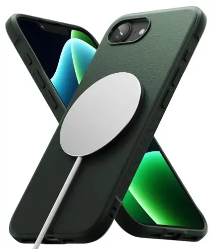 Ringke Onyx for iPhone 17e Case and iPhone 16e Case [Compatible with MagSafe] Oil & Dirt Resistant, Individual Lens Covers for Cameras, Non-Slip Enhanced Grip Lightweight Cover - Magnetic Dark Green - 2