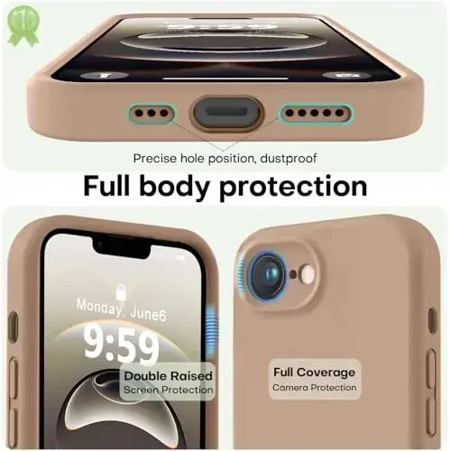 LOVE 3000 Designed for iPhone 16e Case, Premium Silicone with [Soft Anti-Scratch Microfiber Lining] Shockproof Protective Phone Case for Men Women Girls 6.1
