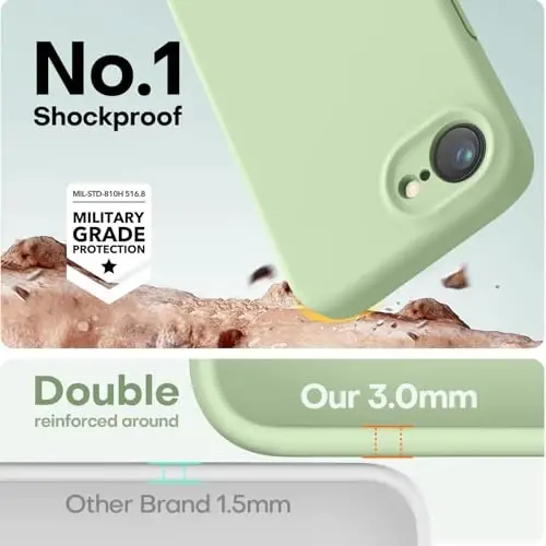 LOVE 3000 Designed for iPhone 16e/17e Case, Premium Silicone with [Soft Anti-Scratch Microfiber Lining] Shockproof Protective Phone Case for Men Women Girls 6.1