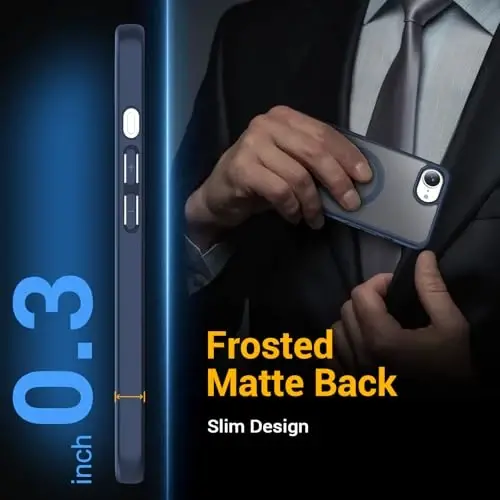 Temdan for iPhone 16e Case, Compatible with Magsafe, Anti-Yellowing, Military-Grade Protection, Shockproof Slim Magnetic Phone Case Cover, Blue - 7