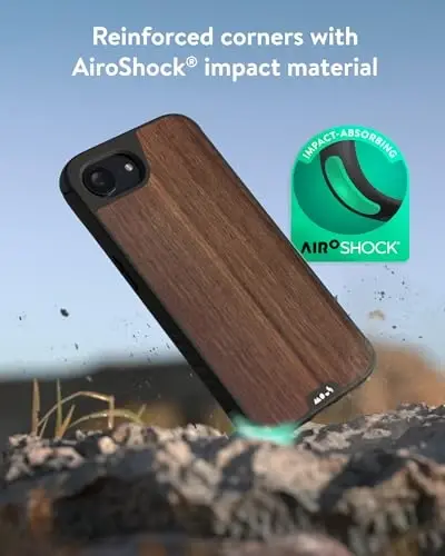 Mous for iPhone 16e Case 2025 MagSafe Compatible - Limitless 6.0 - Walnut - Protective Shockproof Phone Cover - 3