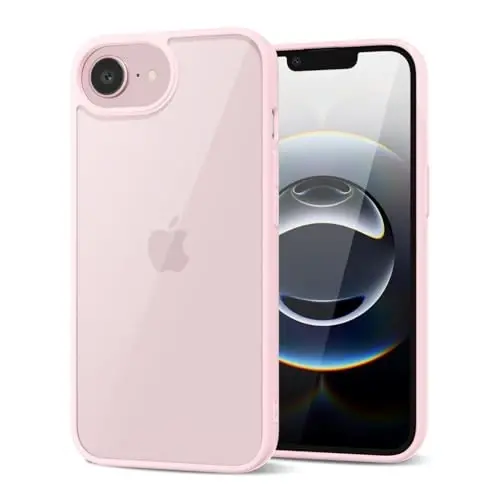 LoeoeL for iPhone 17e 16e Case Clear, Transparent Hybrid 17e 16e Phone Case [Hard Plastic & Soft Silicone Bumper] Acrylic Non Yellowing Thin Slim Protective Cover for Women, Light Pink - 1