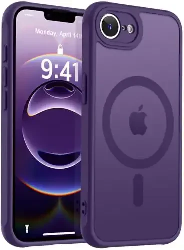 MOCCA Strong Magnetic for iPhone 16e Case [Compatible with Magsafe] [Full Camera Protection] Slim Translucent Matte Shockproof Cover for iPhone 16e Phone Case 6.1'',Deep Purple 