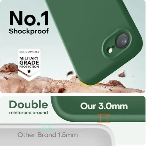 LOVE 3000 Designed for iPhone 16e Case, Premium Silicone with [Soft Anti-Scratch Microfiber Lining] Shockproof Protective Phone Case for Men Women Girls 6.1