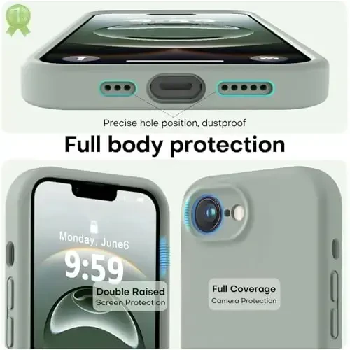 LOVE 3000 Designed for iPhone 16e Case, Premium Silicone with [Soft Anti-Scratch Microfiber Lining] Shockproof Protective Phone Case for Men Women Girls 6.1