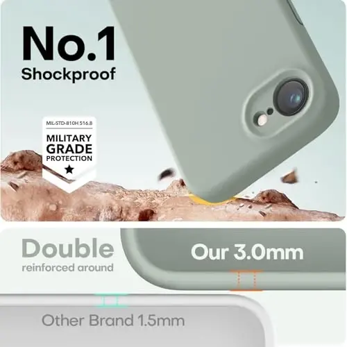 LOVE 3000 Designed for iPhone 16e/17e Case, Premium Silicone with [Soft Anti-Scratch Microfiber Lining] Shockproof Protective Phone Case for Men Women Girls 6.1