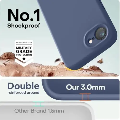 LOVE 3000 Designed for iPhone 16e Case, Premium Silicone with [Soft Anti-Scratch Microfiber Lining] Shockproof Protective Phone Case for Men Women Girls 6.1
