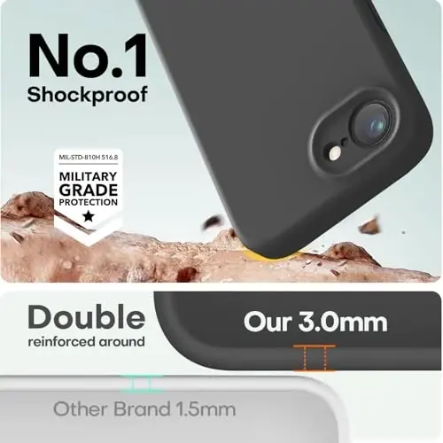 LOVE 3000 Designed for iPhone 16e Case, Premium Silicone with [Soft Anti-Scratch Microfiber Lining] Shockproof Protective Phone Case for Men Women Girls 6.1