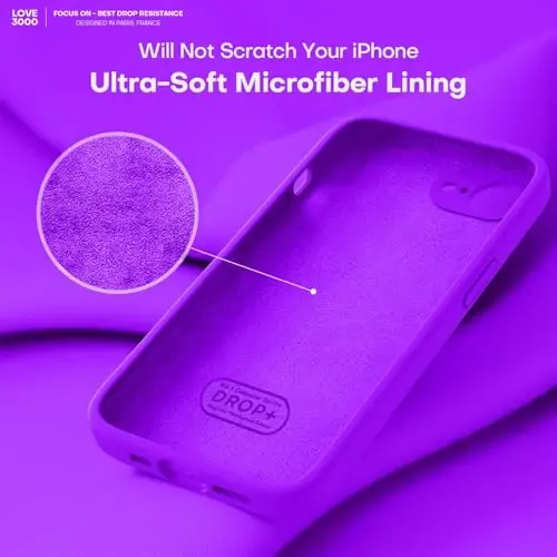 LOVE 3000 Designed for iPhone 16e Case, Premium Silicone with [Soft Anti-Scratch Microfiber Lining] Shockproof Protective Phone Case for Men Women Girls 6.1
