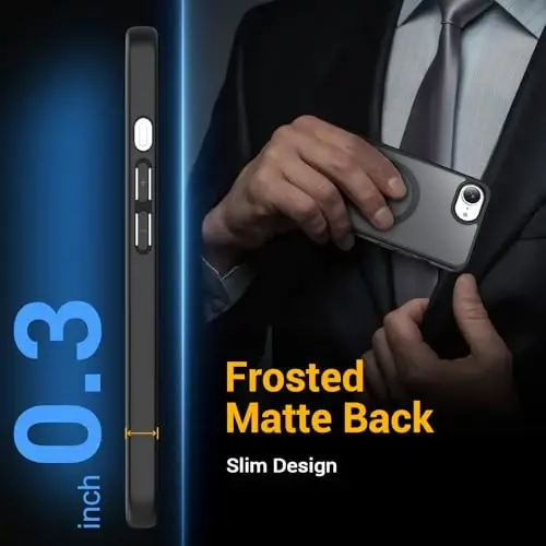 Temdan for iPhone 16e Case, Compatible with Magsafe, Anti-Yellowing, Military-Grade Protection, Shockproof Slim Magnetic Phone Case Cover, Black - 7