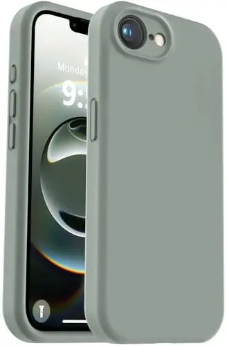 Vooii Compatible with iPhone 16e Case, Liquid Silicone Upgrade [Camera Protection] [Soft Anti-Scratch Microfiber Lining] Shockproof Phone Case for iPhone 16e 6.1 inch - Calke Green - 1