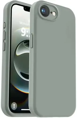 Vooii Compatible with iPhone 16e Case, Liquid Silicone Upgrade [Camera Protection] [Soft Anti-Scratch Microfiber Lining] Shockproof Phone Case for iPhone 16e 6.1 inch - Calke Green - 1