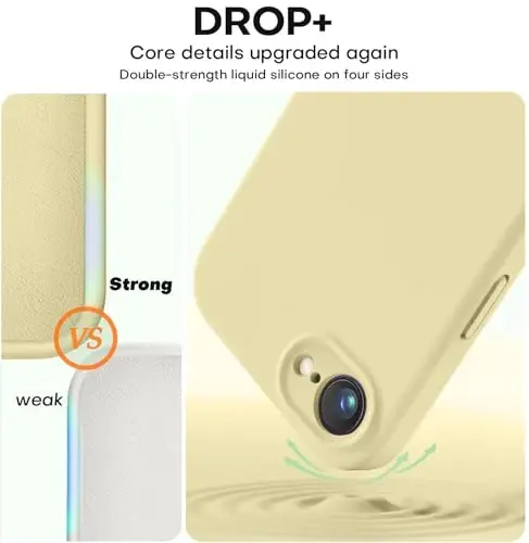 Vooii Compatible with iPhone 17e Case and for iPhone 16e Case, Liquid Silicone Upgrade [Camera Protection] [Anti-Scratch Microfiber Lining] Shockproof Phone Case for iPhone 17e/16e 6.1