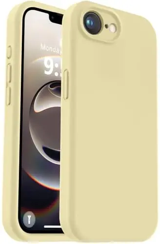 Vooii Compatible with iPhone 16e Case, Liquid Silicone Upgrade [Camera Protection] [Soft Anti-Scratch Microfiber Lining] Shockproof Phone Case for iPhone 16e 6.1 inch - Creamy Yellow - VOOII