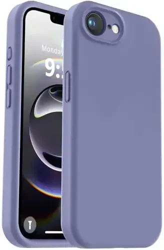 Vooii Compatible with iPhone 16e Case, Liquid Silicone Upgrade [Camera Protection] [Soft Anti-Scratch Microfiber Lining] Shockproof Phone Case for iPhone 16e 6.1 inch - Lavender Grey - VOOII