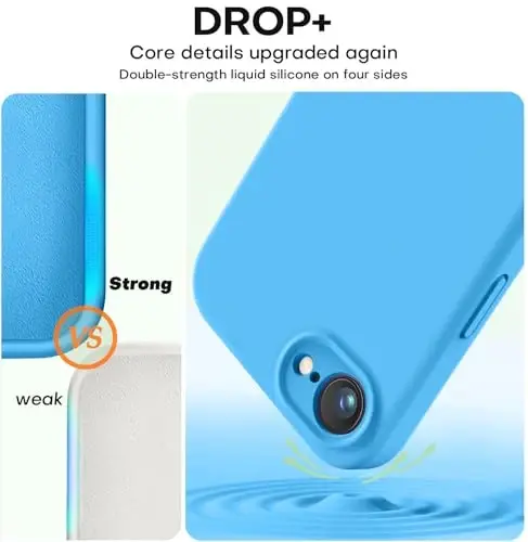 Vooii Compatible with iPhone 17e Case and for iPhone 16e Case, Liquid Silicone Upgrade [Camera Protection] [Soft Anti-Scratch Microfiber Lining] Shockproof Phone Case for iPhone 17e/16e 6.1