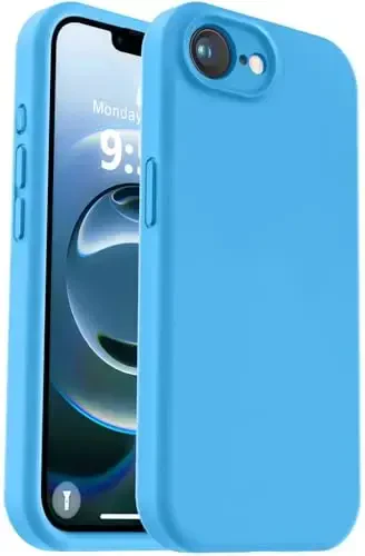 Vooii Compatible with iPhone 16e Case, Liquid Silicone Upgrade [Camera Protection] [Soft Anti-Scratch Microfiber Lining] Shockproof Phone Case for iPhone 16e 6.1 inch - Blue - 1