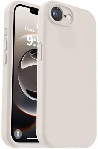 Vooii Compatible with iPhone 16e Case, Liquid Silicone Upgrade [Camera Protection] [Soft Anti-Scratch Microfiber Lining] Shockproof Phone Case for iPhone 16e 6.1 inch - Stone - VOOII