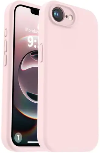 Vooii Compatible with iPhone 16e Case, Liquid Silicone Upgrade [Camera Protection] [Soft Anti-Scratch Microfiber Lining] Shockproof Phone Case for iPhone 16e 6.1 inch - Chalk Pink 