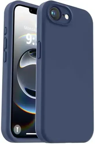 Vooii Compatible with iPhone 16e Case, Liquid Silicone Upgrade [Camera Protection] [Soft Anti-Scratch Microfiber Lining] Shockproof Phone Case for iPhone 16e 6.1 inch - Navy Blue - VOOII