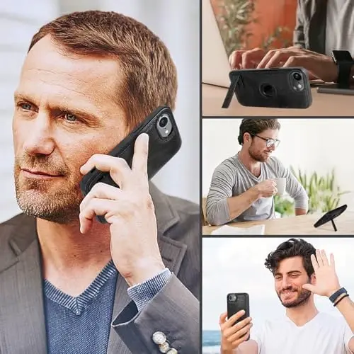 iPhone 16e uchun KSELF charm g'ilofi, zarbga chidamli, ingichka, tayanchli himoya g'ilofi, iPhone 16e 6.1'' bilan mos keluvchi ko'rinmas tayanch - 6