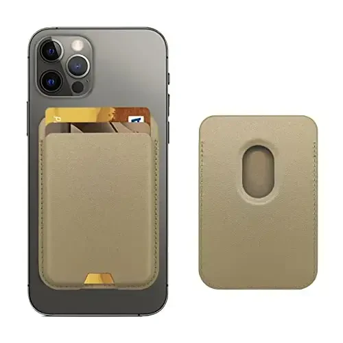 Magnetic Wallet Compatible with MagSafe for iPhone 17 16 15 14 13 12 Pro Max Air Plus Model, Mag 3 Safe Card Holder Stick on Accessories for Apple Cell Phone & Case, Aureate 