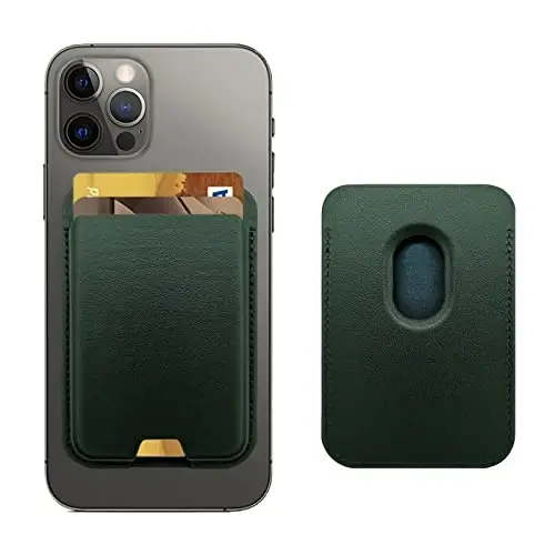 Magnetic Wallet Compatible with MagSafe for iPhone 17 16 15 14 13 12 Pro Max Air Plus Model, Mag 3 Safe Card Holder Stick on Accessories for Apple Cell Phone & Case, Forest 