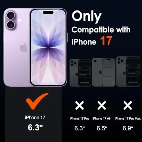 ivoler Magnetic Case for iPhone 17 6.3'' [Compatible with Magsafe] [15FT Military Grade Protection] Magnetic Charger Case Bumper, Frosted Translucent Back for iPhone 17 Cover - Clear - 2