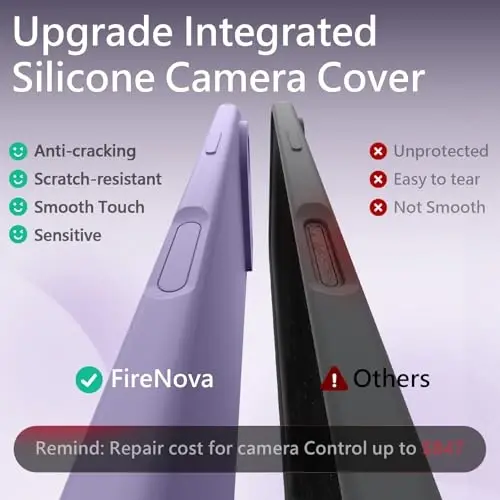 iPhone 17 Air için FireNova Manyetik Kılıf, MagSafe Uyumlu, [Entegre Silikon Kamera Kontrol Düğmesi] [Kamera Koruması] Mikrofiber Astarlı Telefon Kılıfı, 6.5