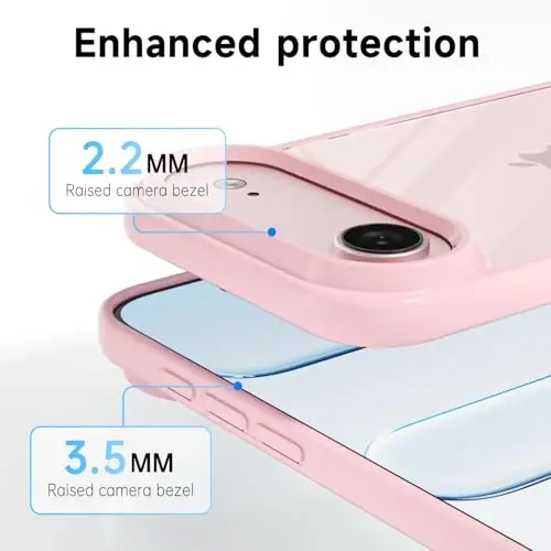 LoeoeL for iPhone 17 Air Case Clear, Transparent Hybrid iPhone 17 Air Phone Case [Hard Plastic & Soft Silicone Bumper] Acrylic Non Yellowing Thin Slim Protective Cover for Women, Light Pink - 5
