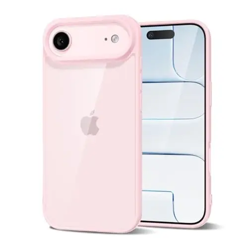 iPhone 17 Air Kılıfı Şeffaf, Saydam Hibrit iPhone 17 Air Telefon Kılıfı [Sert Plastik ve Yumuşak Silikon Tampon] Kadınlar için Akrilik Sararmayan İnce Koruyucu Kapak, Açık Pembe 