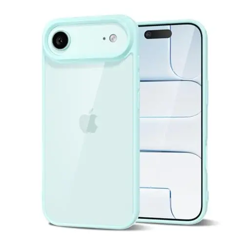 LoeoeL for iPhone 17 Air Case Clear, Transparent Hybrid iPhone 17 Air Phone Case [Hard Plastic & Soft Silicone Bumper] Acrylic Non Yellowing Thin Slim Protective Cover for Women, Teal 