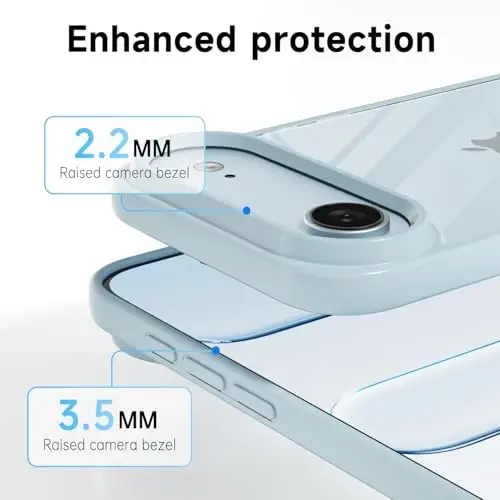 LoeoeL for iPhone 17 Air Case Clear, Transparent Hybrid iPhone 17 Air Phone Case [Hard Plastic & Soft Silicone Bumper] Acrylic Non Yellowing Thin Slim Protective Cover for Women, Light Blue - 5