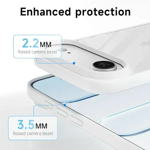 LoeoeL for iPhone 17 Air Case Clear, Transparent Hybrid iPhone 17 Air Phone Case [Hard Plastic & Soft Silicone Bumper] Acrylic Non Yellowing Thin Slim Protective Cover for Women, White - 8