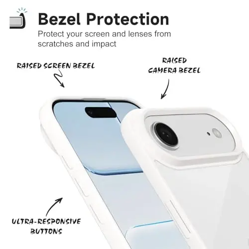 iPhone 17 Air Kılıfı Şeffaf, Transparan Hibrit iPhone 17 Air Telefon Kılıfı [Sert Plastik & Yumuşak Silikon Tampon] Akrilik Sararmayan İnce Koruyucu Kapak Kadınlar için, Beyaz - 4